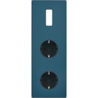 MODELEC - Façade M Gris Mat Triple Verti 1 Bouton 1 Prise Schuko 1 Prise Schuko magnétique