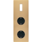 MODELEC - Façade M Laiton-Sab Triple Verti 1 Bouton 1 Prise Schuko 1 Prise Schuko magnétiq