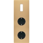 MODELEC - Façade M Laiton-Sab Triple Verti 1 Bouton 1 Prise Schuko 1 Prise Schuko magnétiq