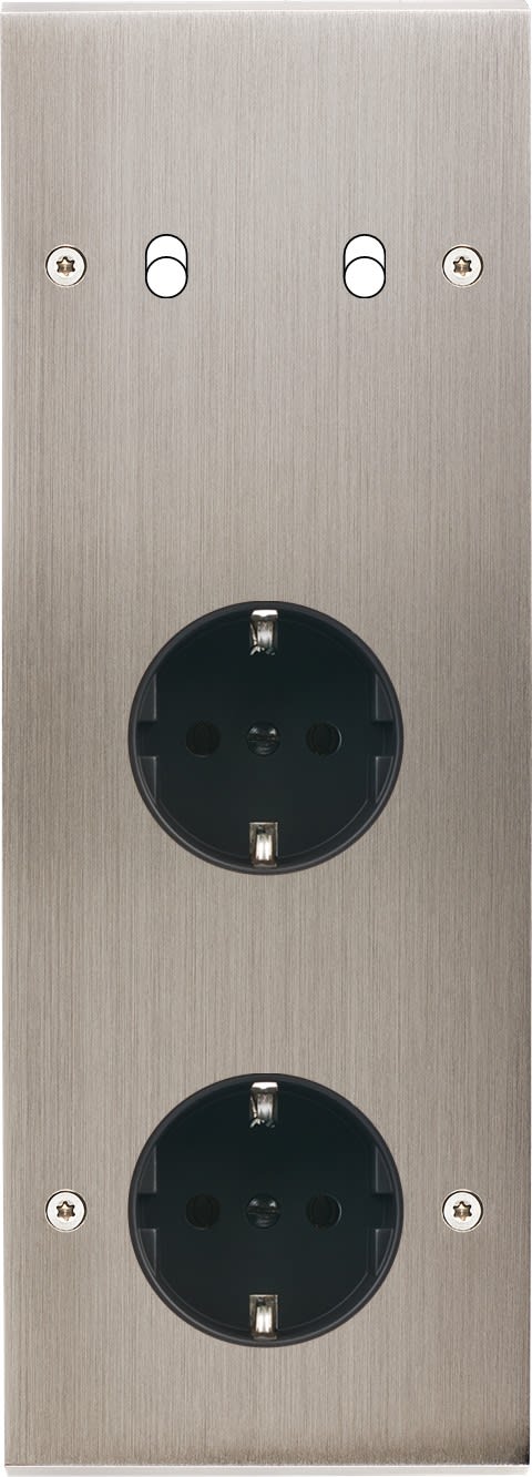 MODELEC - Façade Confidence Laiton Nickel Satine Triple Verticale B2Pckpck V