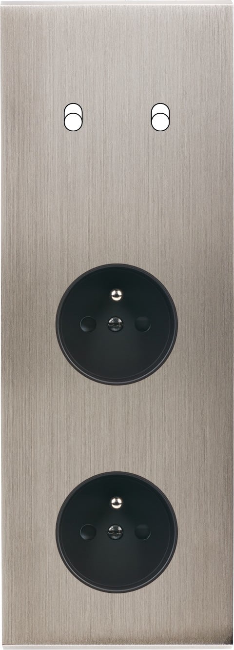 MODELEC - Façade Confidence Laiton Nickel Satine Triple Verticale B2 PC Pc