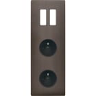 MODELEC - Façade "M" Laiton Canon Fusil Triple Vertical 2 Boutons 1 Prise 1 Prise magnétiq