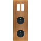MODELEC - Façade "M" Laiton Vieux Bronz Triple Vertical 2 Boutons 1 Prise 1 Prise magnétiq