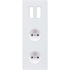 MODELEC - Façade "M" Blanc Mat Triple Verticale 2 Boutons 1 Prise 1 Prise magnétique