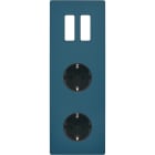 MODELEC - Façade M Gris Mat Triple Verti 2 Boutons 1 Prise Schuko 1 Prise Schuko magnétiq