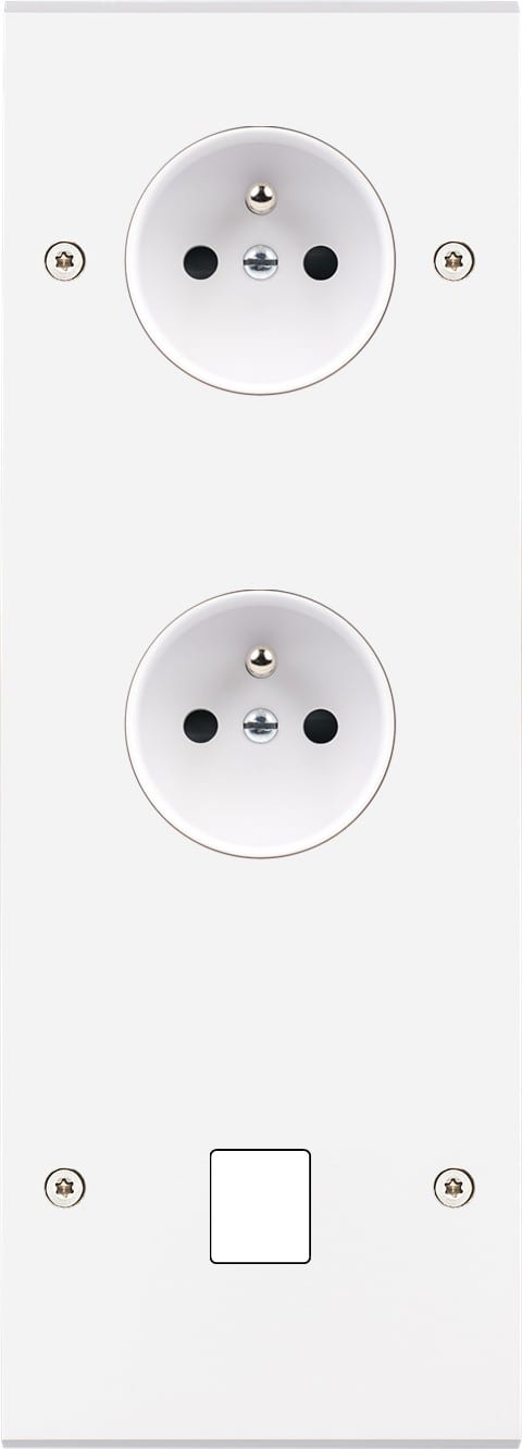 MODELEC - Façade Confidence Laiton Blanc Mat Triple Verticale PC Pc M1 à Vis