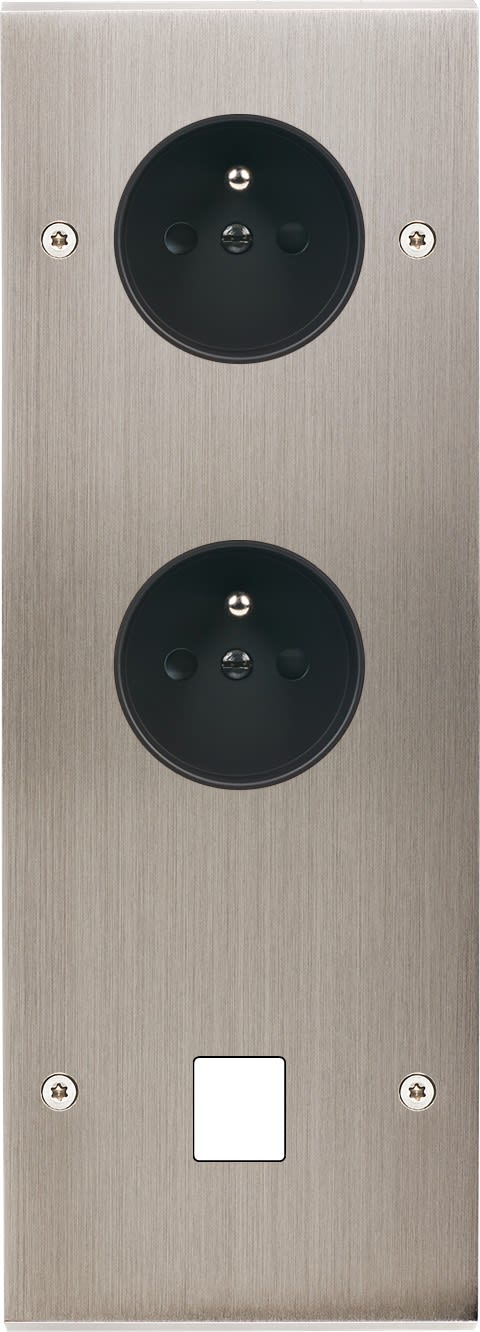 MODELEC - Façade Confidence Laiton Nickel Satine Triple Verticale PC Pc M1 à Vis