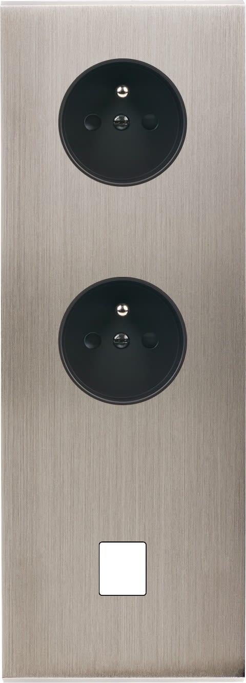 MODELEC - Façade Confidence Laiton Nickel Satine Triple Verticale PC Pc M1