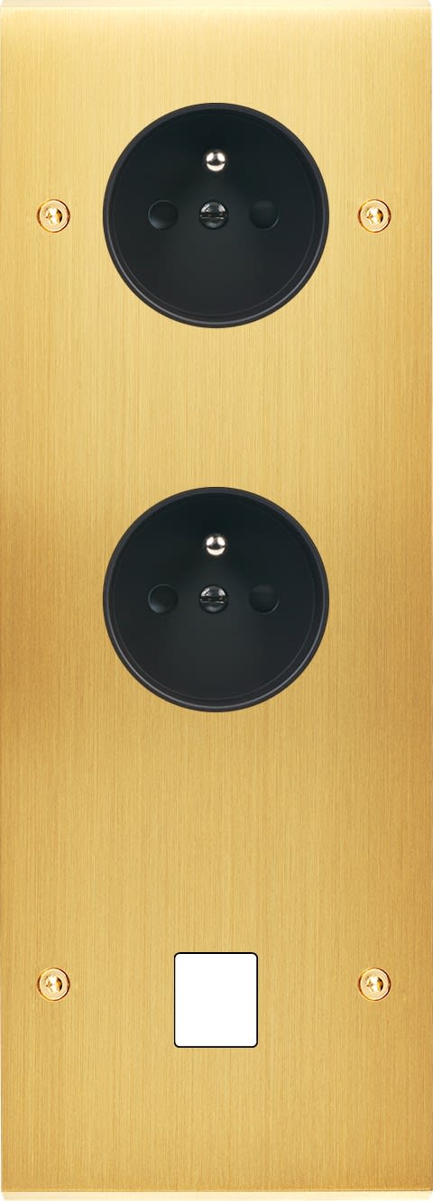 MODELEC - Façade Confidence Laiton Satine Triple Verticale PC Pc M1 à Vis