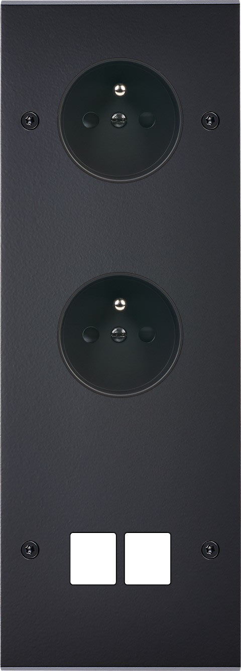 MODELEC - Façade Confidence Laiton Noir Mat Triple Verticale PC Pc M2 à Vis