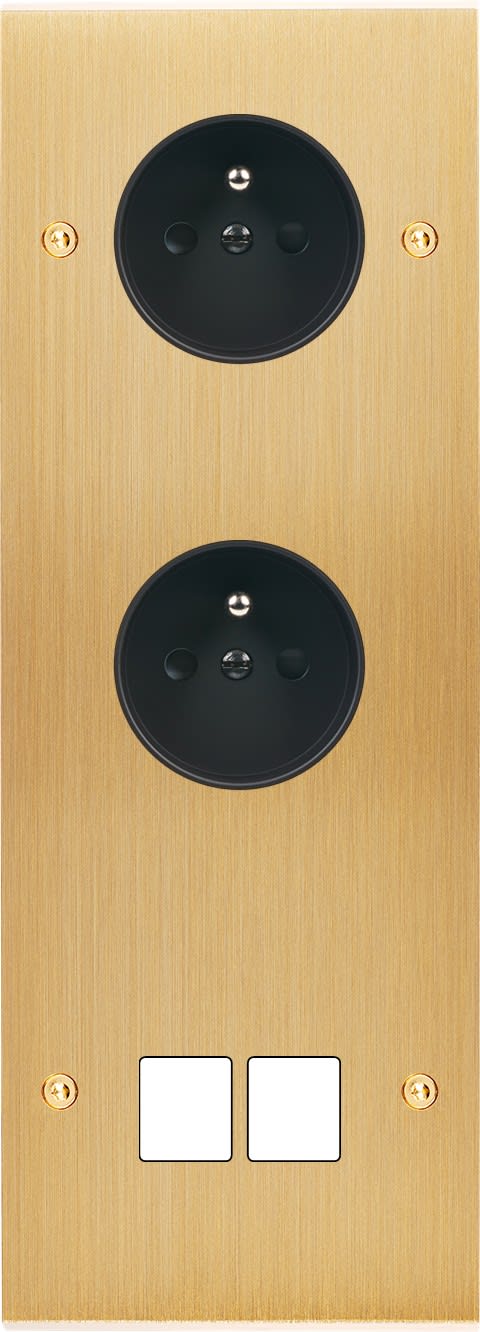 MODELEC - Façade Confidence Laiton Brosse Triple Verticale PC Pc M2 à Vis