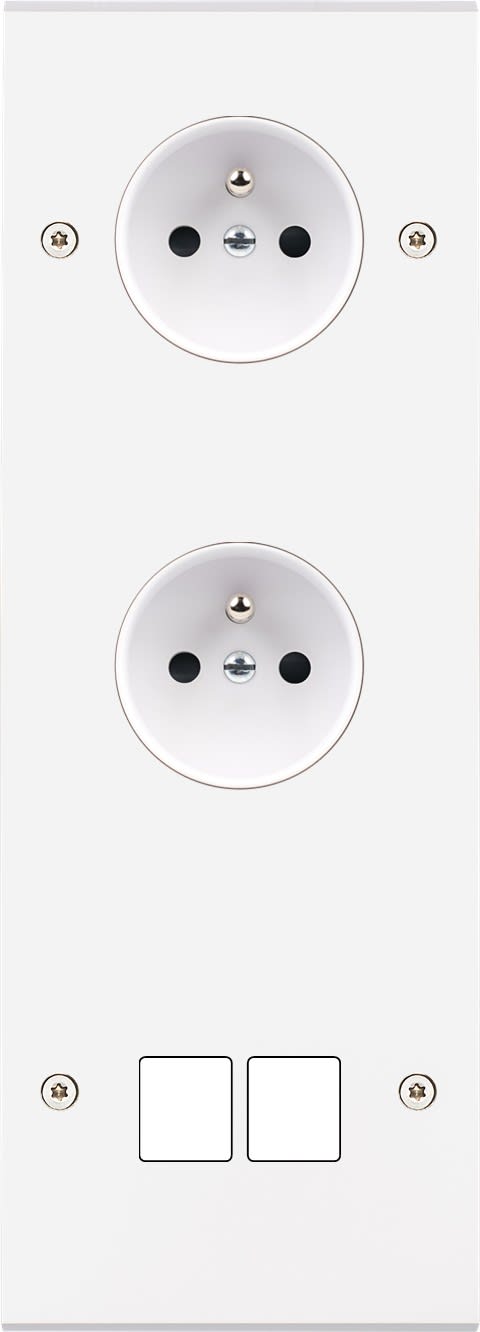MODELEC - Façade Confidence Laiton Blanc Mat Triple Verticale PC Pc M2 à Vis