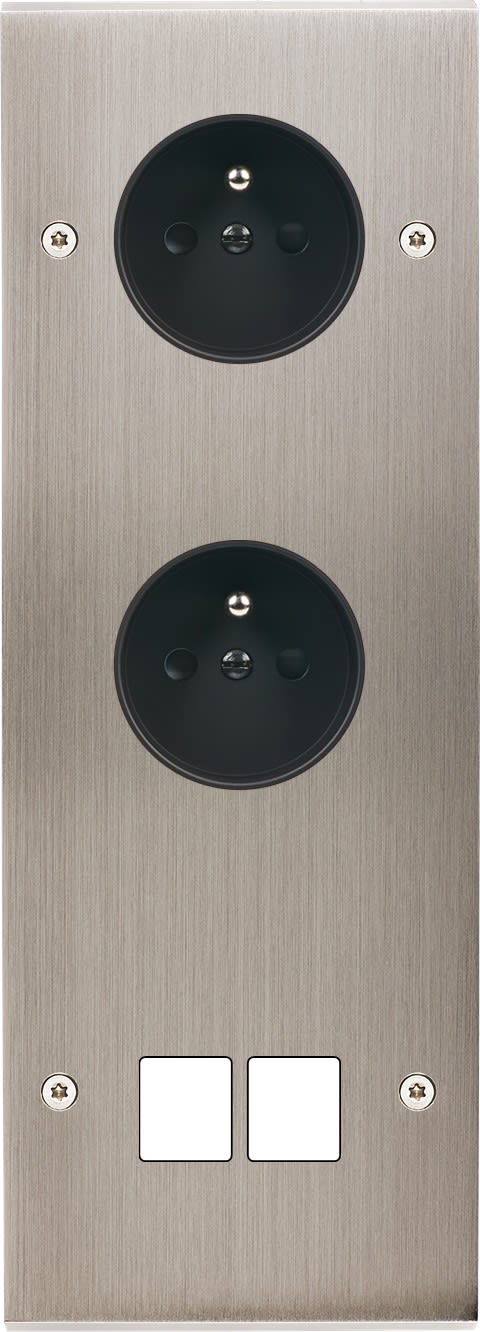 MODELEC - Façade Confidence Laiton Nickel Satine Triple Verticale PC Pc M2 à Vis