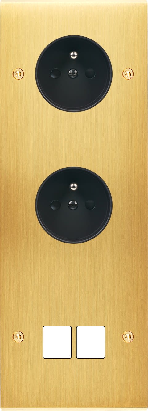 MODELEC - Façade Confidence Laiton Satine Triple Verticale PC Pc M2 à Vis