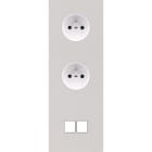 MODELEC - Façade Empreintes PLAN Blanc Triple Verticale 2 Prises de Courant Double Média M
