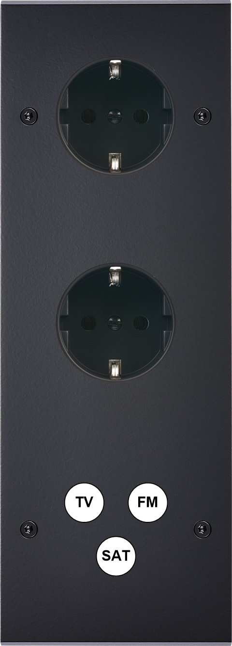 MODELEC - Façade Confidence Laiton Noir Mat Triple Verticale Pckpckc3 V