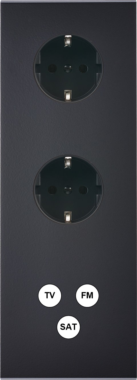 MODELEC - Façade Confidence Laiton Noir Mat Triple Verticale PCK Pck C3