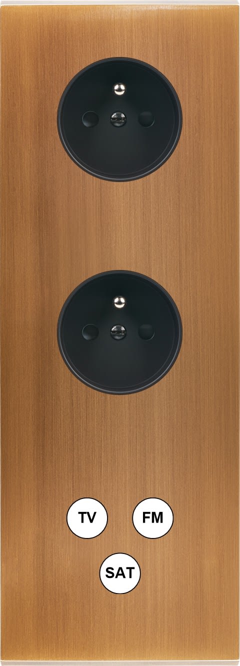 MODELEC - Façade Confidence Laiton Vieux Bronze Triple Verticale PC Pc C3