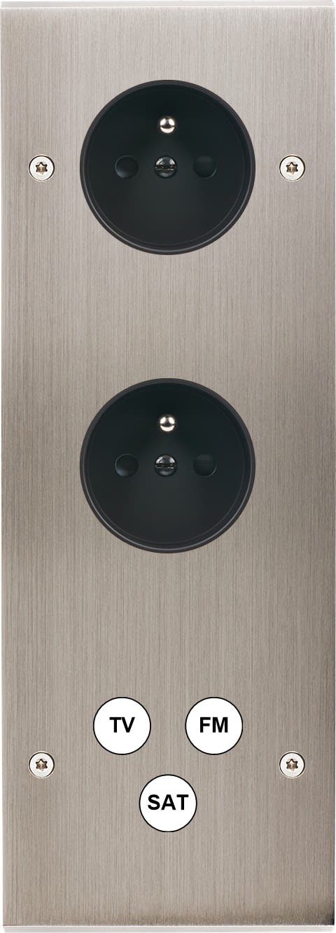 MODELEC - Façade Confidence Laiton Nickel Satine Triple Verticale PC Pc C3 à Vis