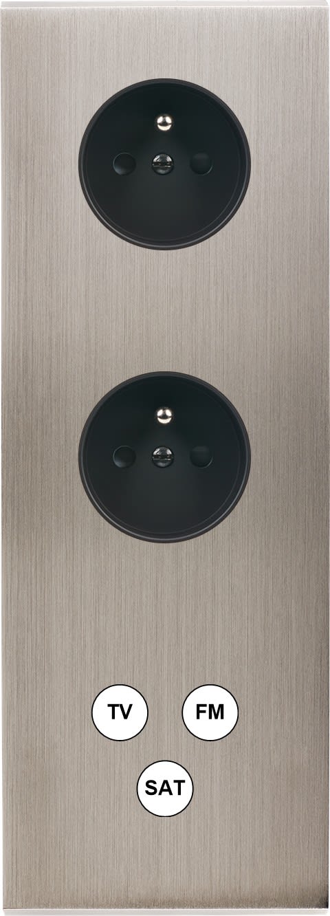 MODELEC - Façade Confidence Laiton Nickel Satine Triple Verticale PC Pc C3