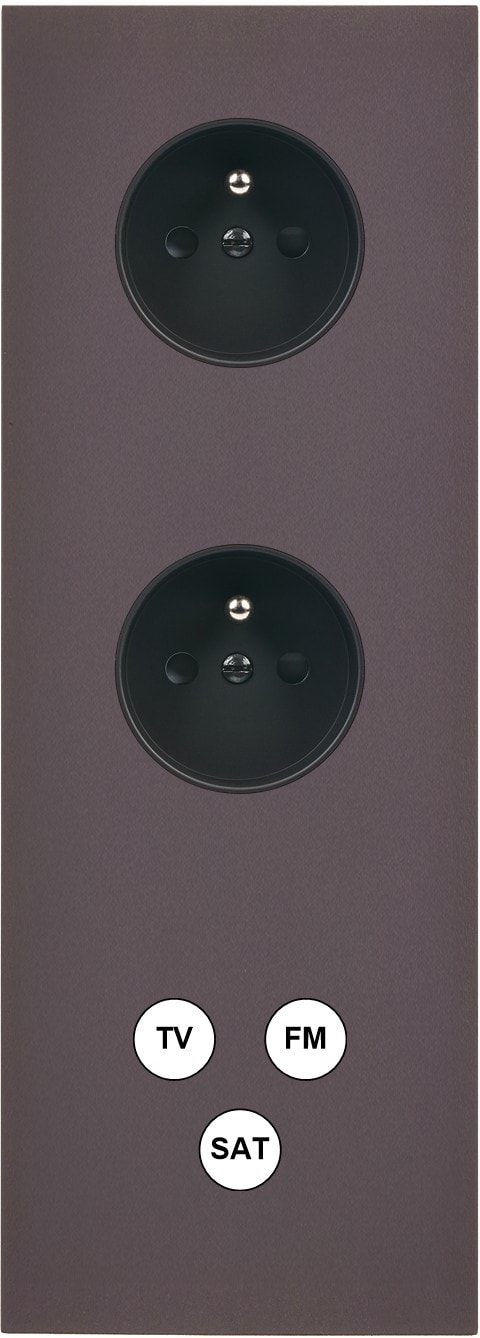 MODELEC - Façade Désir Anthracite Mat Triple Verticale PC Pc Tv-Fm-Sat