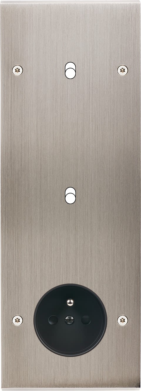 MODELEC - Façade Confidence Laiton Nickel Satine Triple Verticale B1 B1 PC à Vis