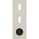 MODELEC - Façade "M" Nickel Brosse Triple Verticale 1 Bouton 1 Bouton 1 Prise magnétique