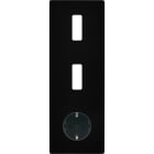 MODELEC - Façade M Noir Mat Triple Verti 1 Bouton 1 Bouton 1 Prise Schuko magnétique