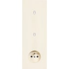 MODELEC - Façade Désir Ivoire Mat Triple Verticale 1 Basculeur 1 Basculeur Pc