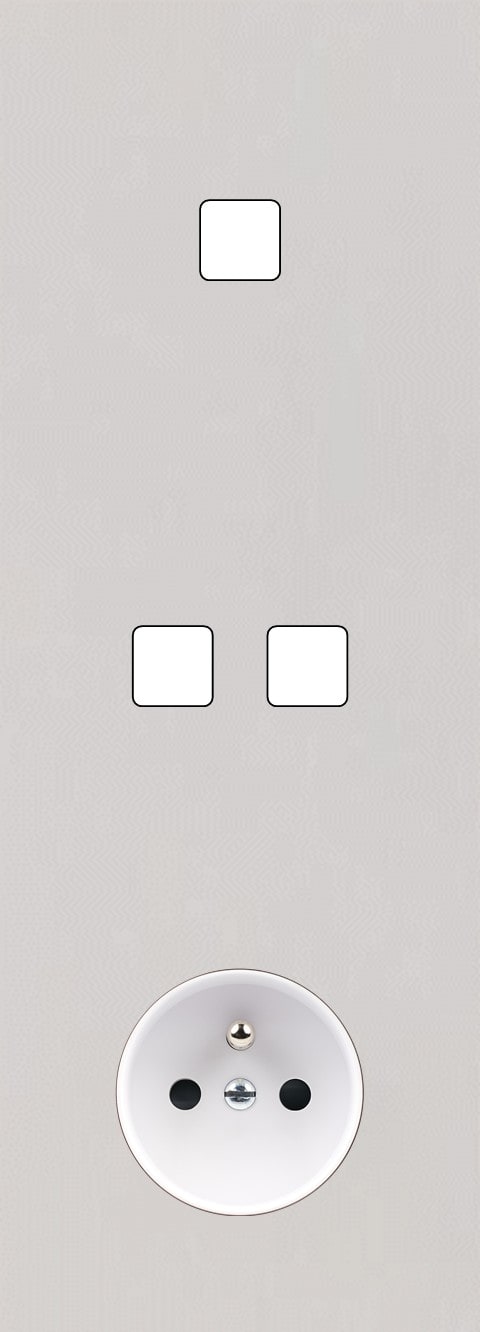 MODELEC - Façade Empreintes PLAN Blanc Triple Verticale 1 bouton 2 boutons PC M