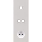 MODELEC - Façade Empreintes PLAN Blanc Triple Verticale 1 bouton 2 boutons PC M