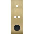 MODELEC - Façade Empreintes ANGLE Laiton Satiné Triple Verticale 1 bouton 2 boutons PC M