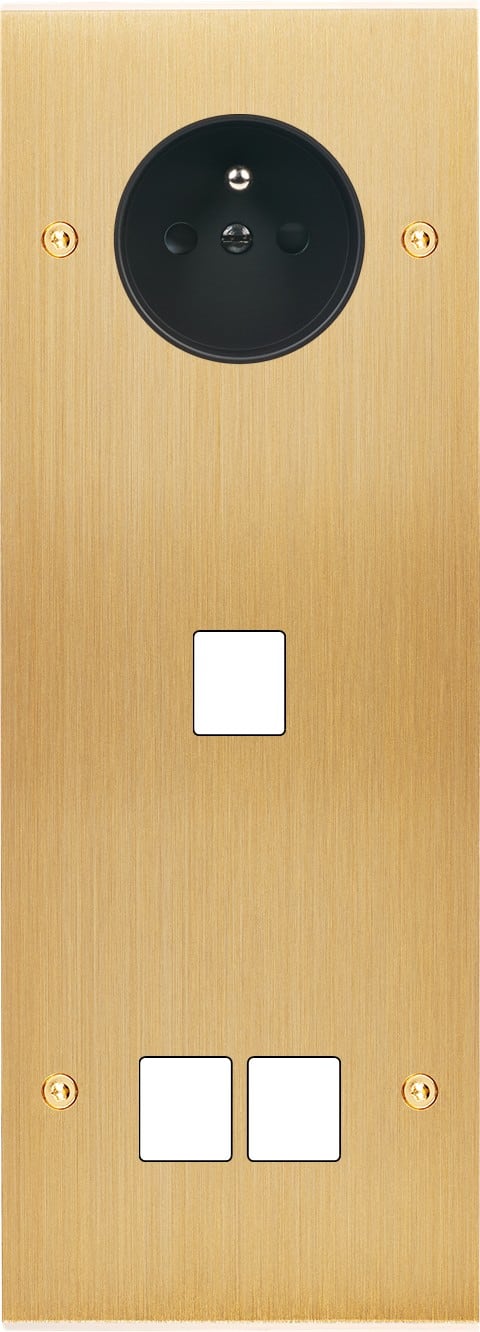 MODELEC - Façade Confidence Laiton Brosse Triple Verticale PC M1 M2 Vis