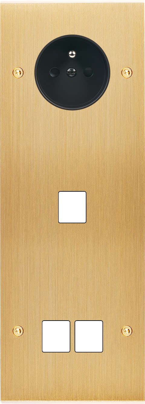 MODELEC - Façade Confidence Laiton Brosse Triple Verticale PC M1 M2 Vis