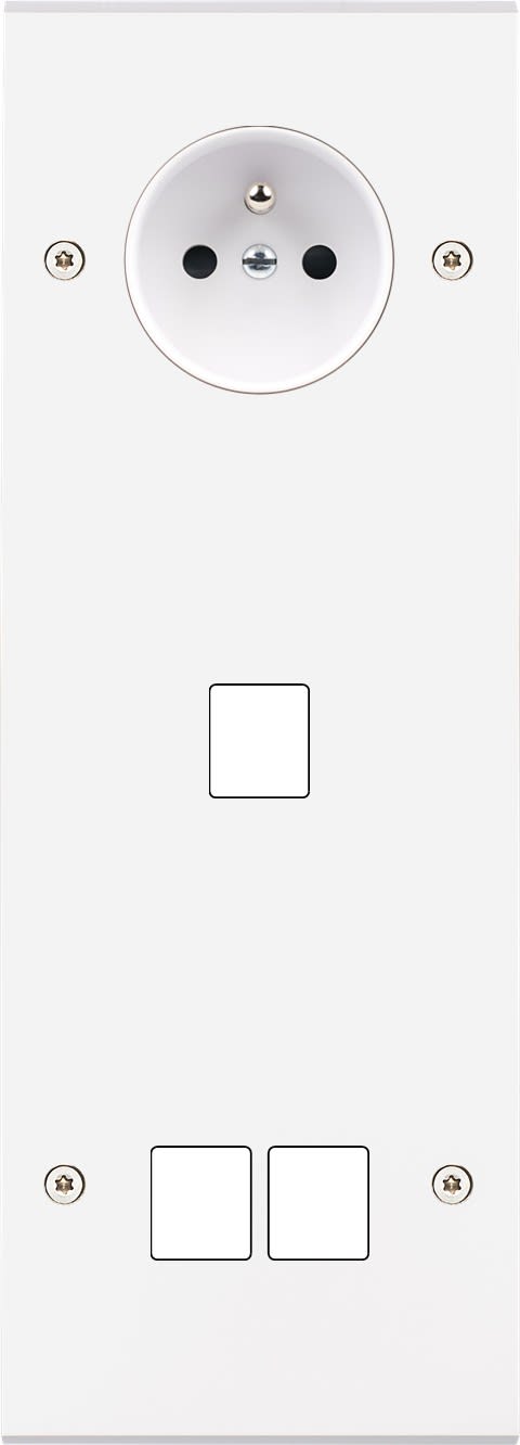 MODELEC - Façade Confidence Laiton Blanc Mat Mat Triple Verticale PC M1 M2 Vis