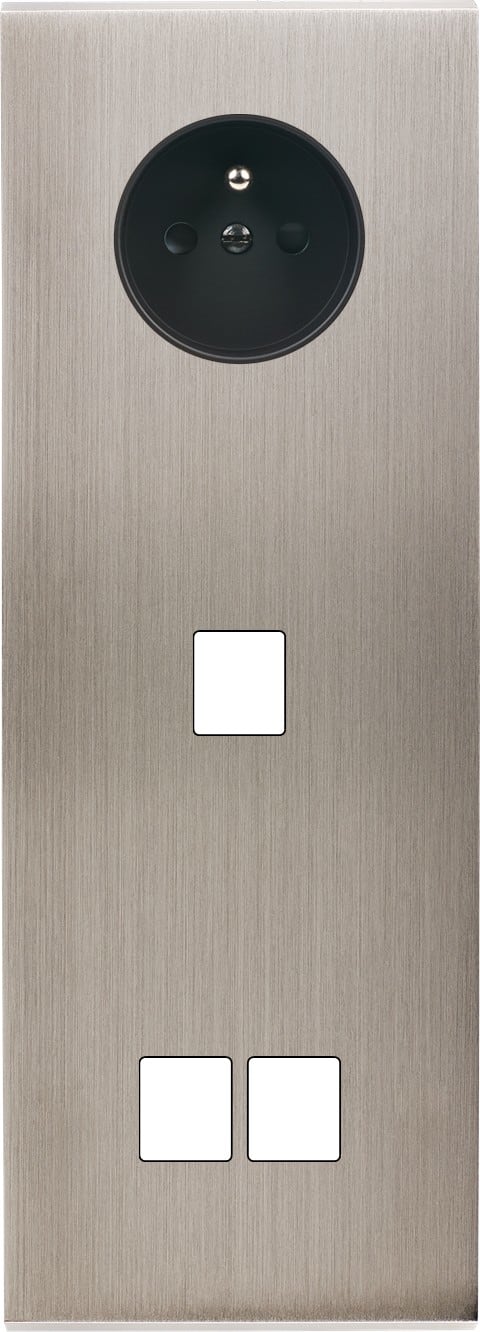 MODELEC - Façade Confidence Laiton Brosse Nickel Satine Tv PC M1 M2