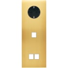 MODELEC - Façade Confidence Laiton Satine Triple Verticale Prise 2P+Tk M1 M2 Magnetique