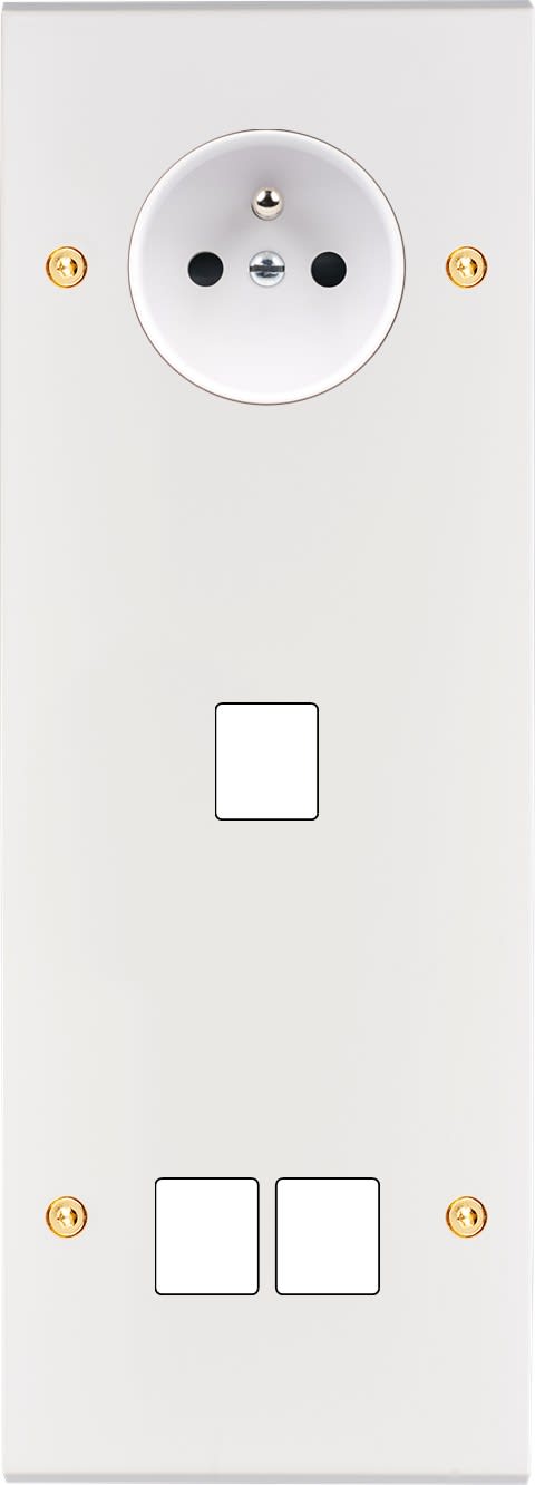 MODELEC - Façade Confidence Laiton Blanc Email Triple Verticale PC M1 M2 Vis