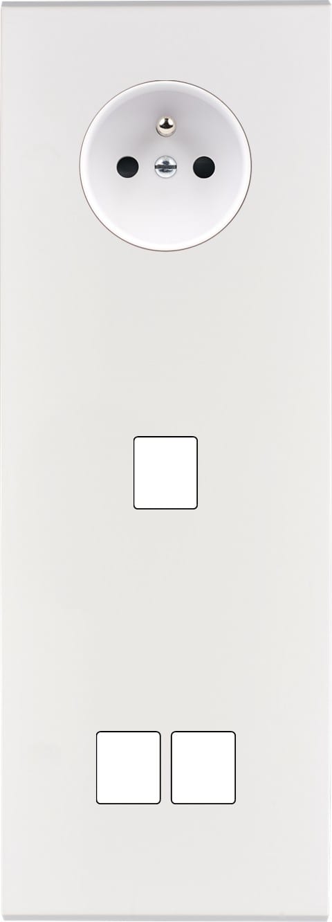 MODELEC - Façade Confidence Laiton Blanc Email Triple Verticale PC M1 M2
