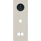 MODELEC - Façade "M" Nickel Brosse Triple Verticale 1 Prise 1 Media 2 Media magnétique