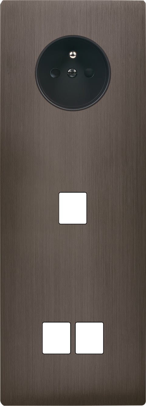 MODELEC - Façade "M" Laiton Canon Fusil Triple Verticale 1 Prise 1 Media 2 Media magnétiq