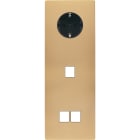 MODELEC - Façade M Laiton Sable Triple Verticale 1 Prise Schuko 1 Media 2 Media magnétique