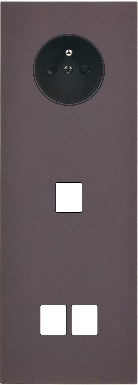 MODELEC - Façade Désir Anthracite Mat Triple Verticale PC 1 Media 2 Medias