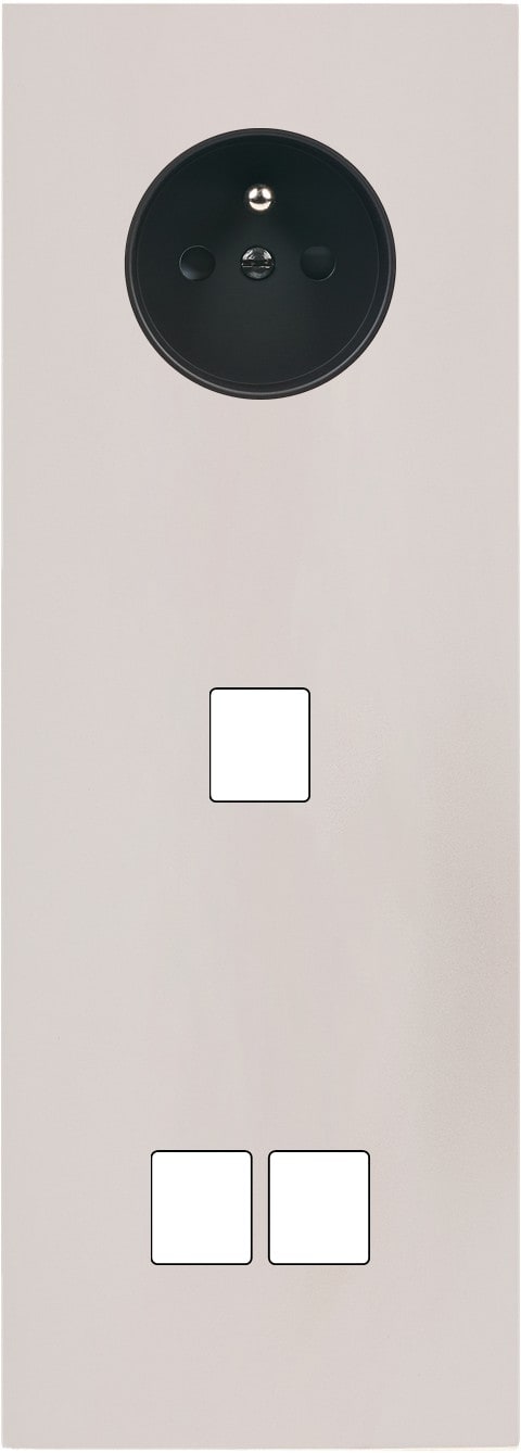 MODELEC - Façade Désir Gris Perle Mat Triple Verticale PC 1 Media 2 Medias