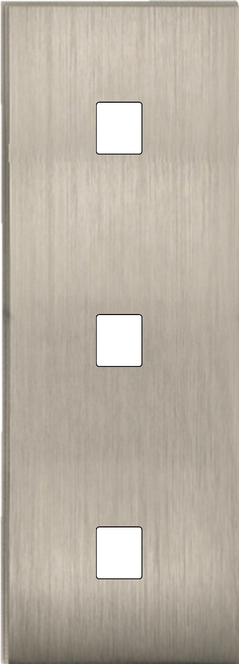 MODELEC - Façade Empreintes ANGLE Nickel Satiné Triple Verticale 1 Média 1 Média 1 Média
