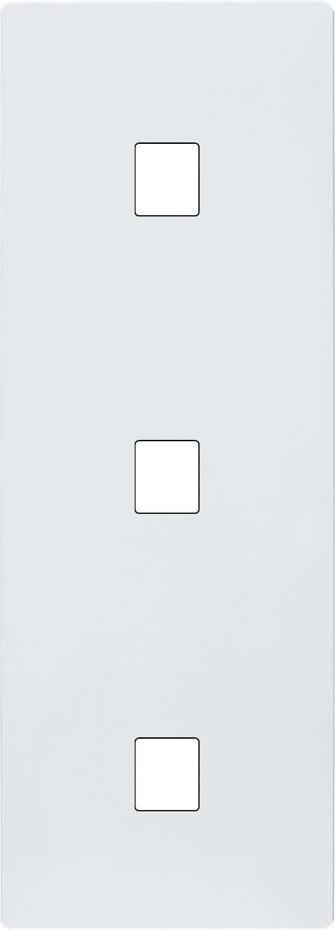 MODELEC - Façade "M" Blanc Mat Triple Verticale 1 Media 1 Media 1 Media magnétique