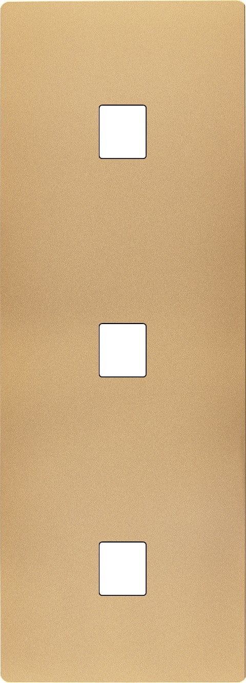 MODELEC - Façade "M" Laiton Sable Triple Verticale 1 Media 1 Media 1 Media magnétique