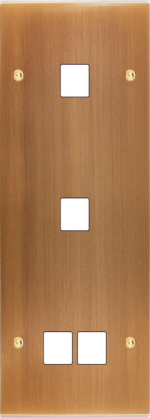 MODELEC - Façade Confidence Laiton Vieux Bronze Triple Verticale M1 M1 M2 à Vis