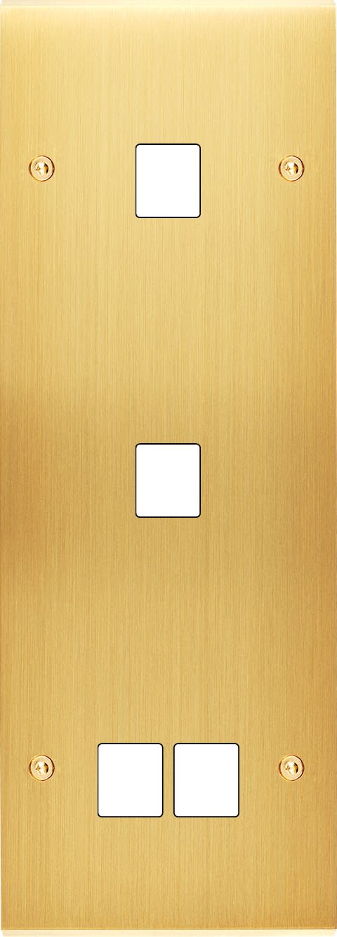 MODELEC - Façade Confidence Laiton Satine Triple Verticale M1 M1 M2 à Vis