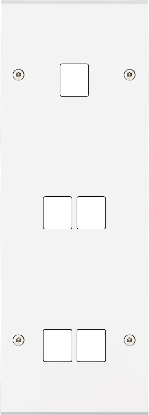 MODELEC - Façade Confidence Laiton Blanc Mat Triple Verticale M1 M2 M2 à Vis